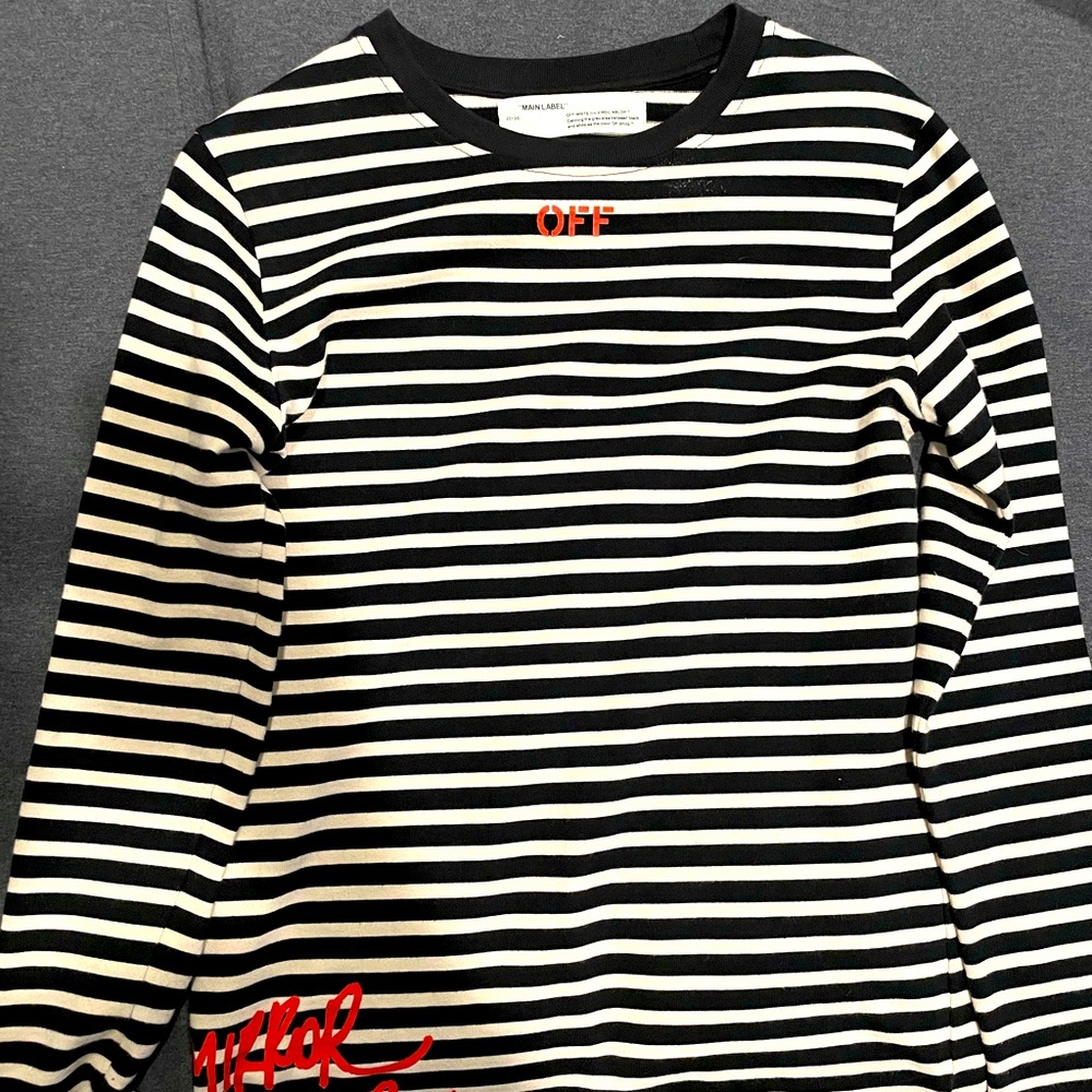 Off white striped long sleeve